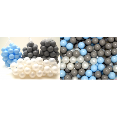 Loptičky do suchých bazénov Welox (200ks) - biela , sivá x2, slabo modrá